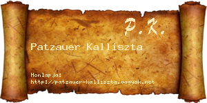 Patzauer Kalliszta névjegykártya